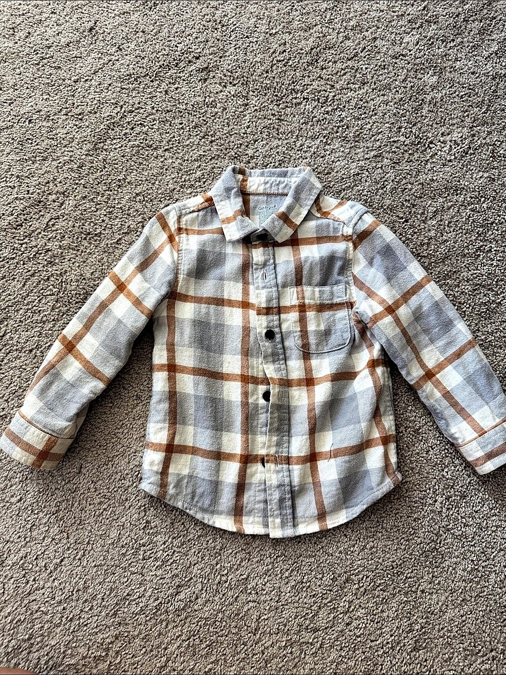 Cat & Jack Toddler Boys Plaid Flannel Long Sleeve Button-Down Shirt Button-Down